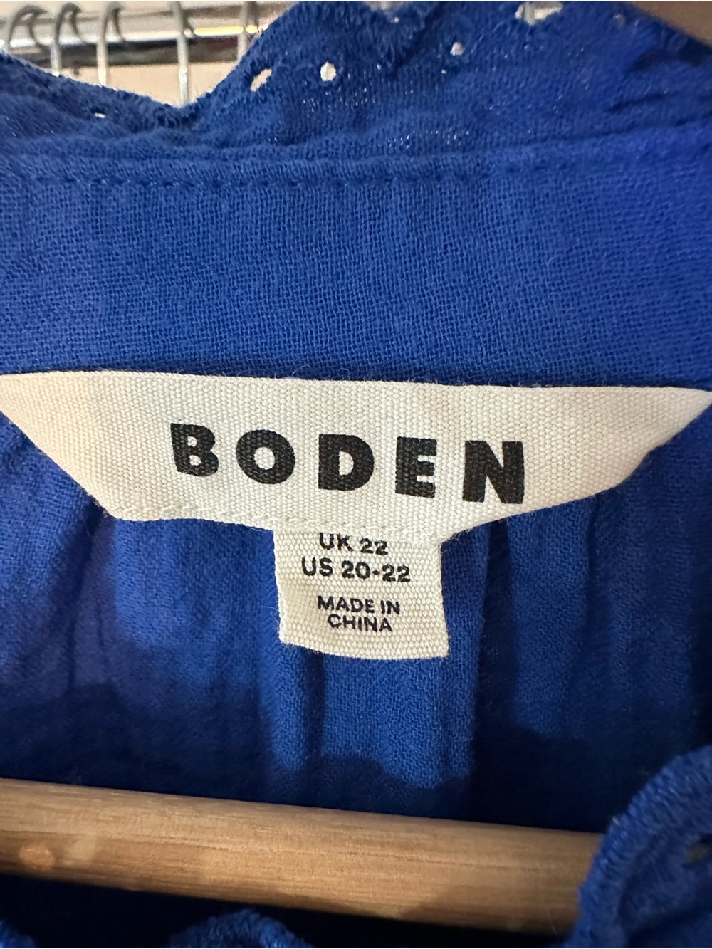 Boden Royal Blue Scallop-Trim Button-Front Blouse - Picture 4 of 10